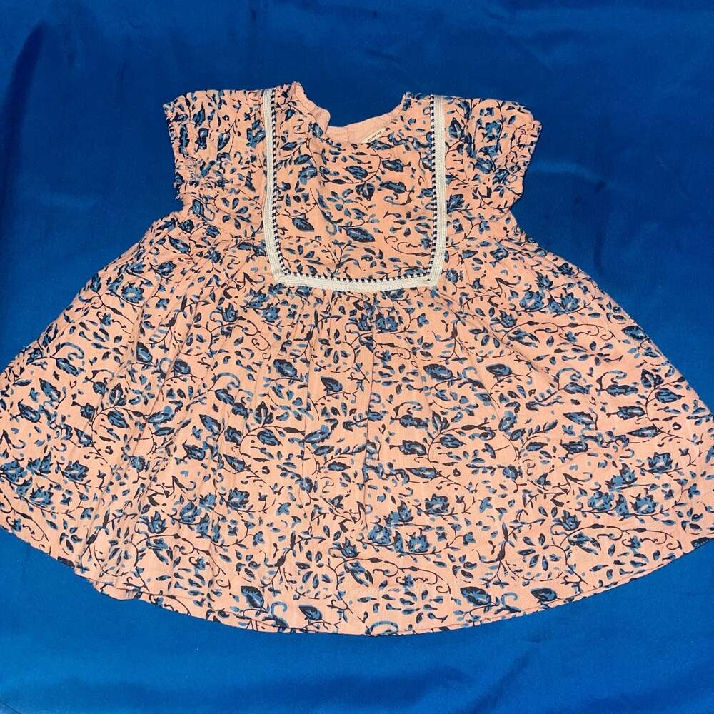 Sz 3-6 M Peek Baby Girl Floral Print Flutter Sleeve Dress